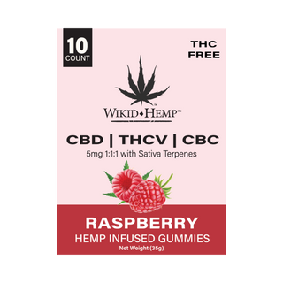 Raspberry 5 mg CBD 1:1:1 Sativa THC FREE